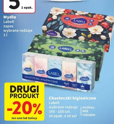 Chusteczki higieniczne Labell w pudełku promocja w Intermarche