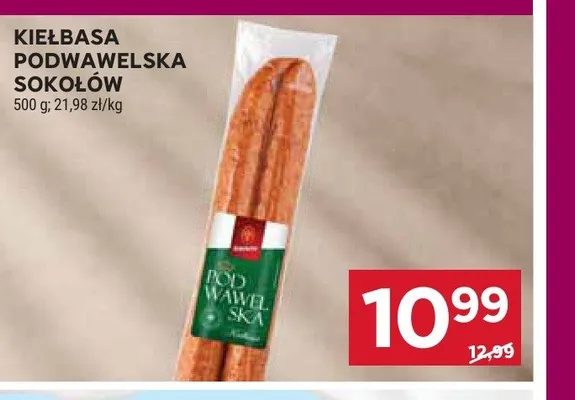 Kiełbasa podwawelska Sokołów promocja w Stokrotka