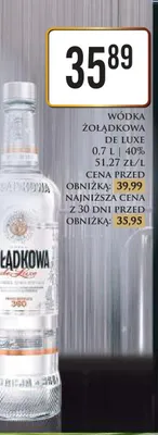 Wódka Żołądkowa de Luxe 40% promocja w Dino