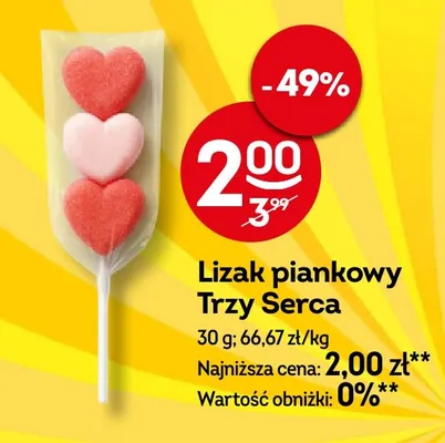 Lizak piankowy Trzy Serca promocja w Żabka