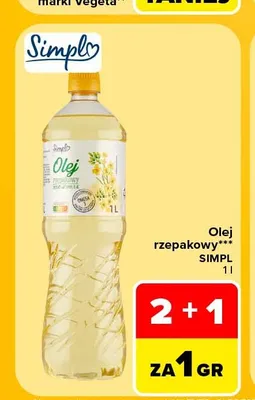 Olej rzepakowy Simpl promocja w Carrefour Market