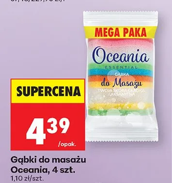 Gąbki do masażu Oceania 4-pak promocja w Biedronka