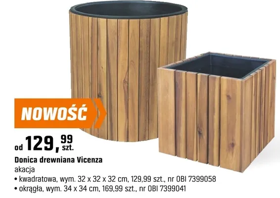 Donice drewniana Vicenza promocja w OBI