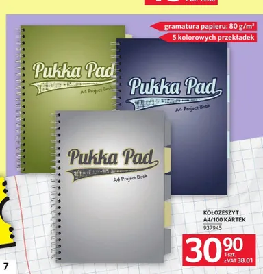 Kołozeszyt A4 Project Book Pukka Pad promocja w Selgros