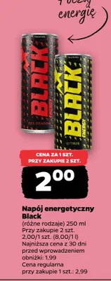 Napój energetyczny różne rodzaje promocja w Netto