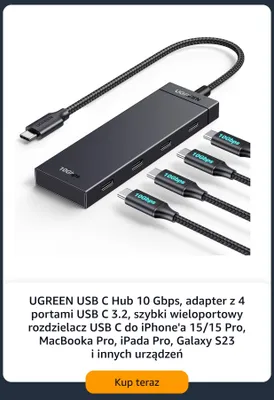 Hub USB-C Ugreen 10 Gbps promocja w Amazon