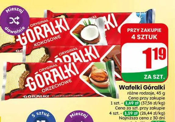 Wafelki Góralki Orzechowe promocja w Dino