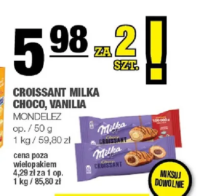 Croissant Milka choco promocja w SPAR
