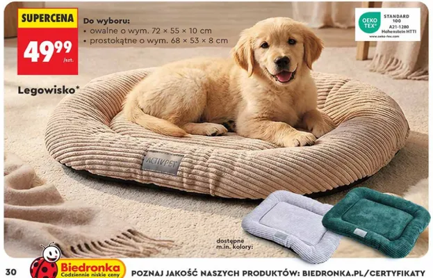 Legowisko owalne lub prostokątne promocja w Biedronka