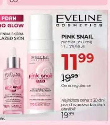 Pianka do mycia twarzy Eveline Pink Snail promocja w Drogerie Jawa
