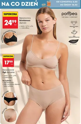 Bezszwowy biustonosz damski promocja w Biedronka