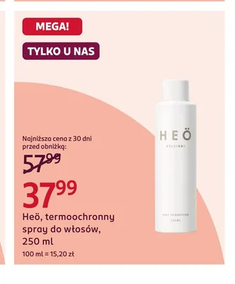 Termoochronny spray do włosów Heö promocja w Rossmann