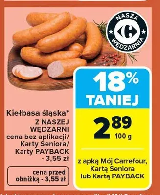 Kiełbasa śląska z naszej wędzarni promocja w Carrefour