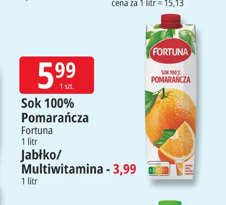 Sok Multiwitamina Fortuna promocja w Leclerc