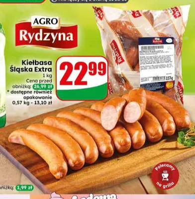 Kiełbasa Śląska Extra Agro Rydzyna promocja w Dino