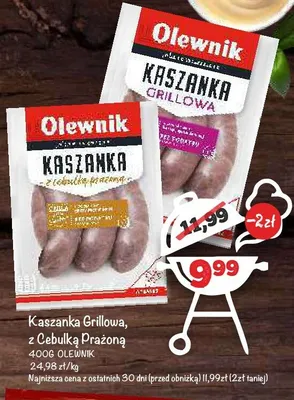 Kaszanka Grillowa z Cebulką Prażoną Olewnik promocja w Arhelan