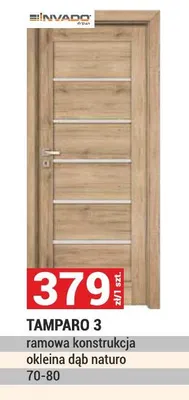 Drzwi TAMPARO 3 ramowa konstrukcja okleina dąb naturo 70-80 promocja w Merkury Market