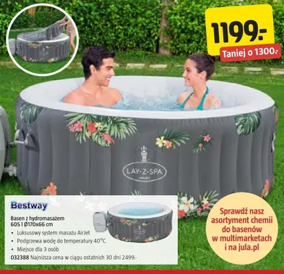 Basen z hydromasażem 605 l Ø170x66 cm promocja w Jula
