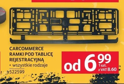 Ramki pod tablicę rejestracyjną Carcommerce promocja w Selgros