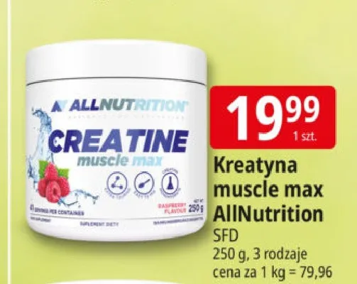 Kreatyna muscle max AllNutrition promocja w Leclerc