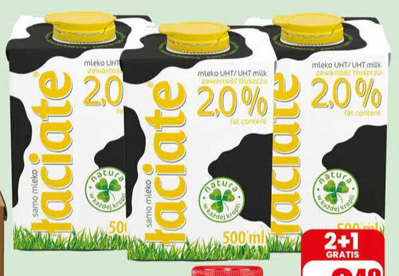 Mleko UHT 2% Łaciate promocja w Dino