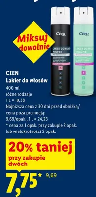 Lakier do włosów Cien Volume promocja w Lidl