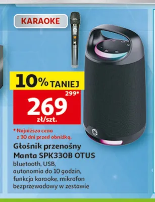 Głośnik przenośny Manta SPK330B OTUS promocja w Auchan