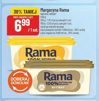 Margaryna Rama 100% naturalne składniki promocja w POLOmarket