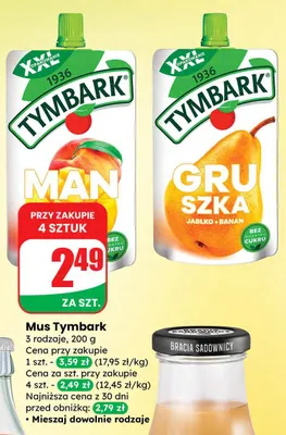Mus gruszka jabłko + banan promocja w Dino