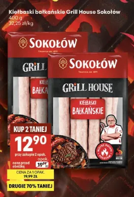 Kiełbaski bałkańskie Grill House Sokołów promocja w Delikatesy Centrum