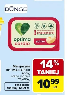 Margaryna Optima Cardio active promocja w Carrefour Market