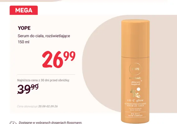 Serum do ciała rozświetlające Yope promocja w Rossmann