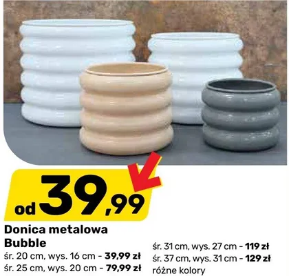 Donica metalowa Bubble śr. 31cm wys. 27cm promocja w Bricomarche