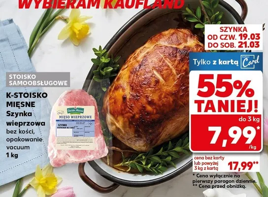 Szynka mięsna wieprzowa bez kości  promocja w Kaufland