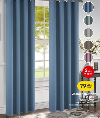 Zasłona Beatris 2-pak promocja w Castorama