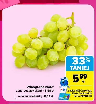 Winogrona białe promocja w Carrefour Market