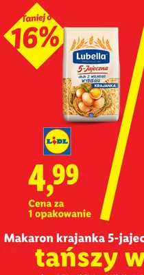 Makaron krajanka 5-jajeczna Lubella promocja w Lidl