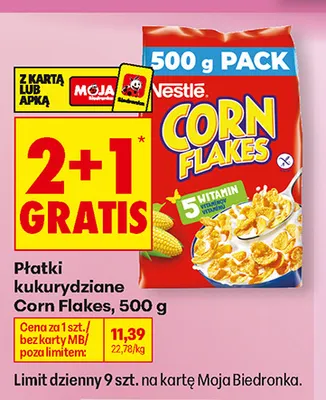 Płatki kukurydziane Corn Flakes Nestlé promocja w Biedronka