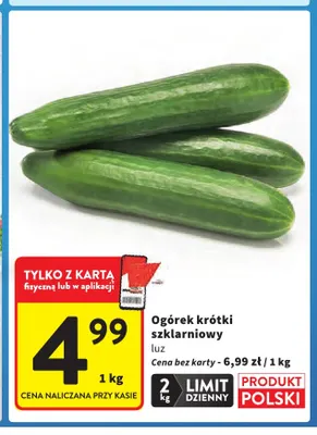 Ogórki krótkie szklarniowe promocja w Intermarche