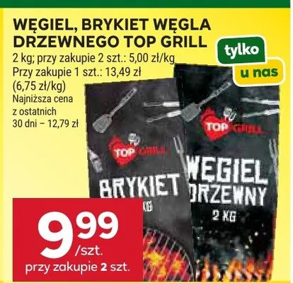 Węgiel, brykiet węgla drzewnego Top Grill promocja w Stokrotka