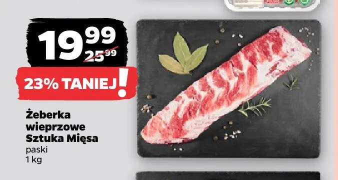 Żeberka wieprzowe paski Sztuka Mięsa promocja w Netto