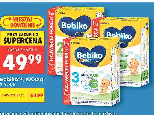 Mleko Bebiko 5 1000g promocja w Biedronka