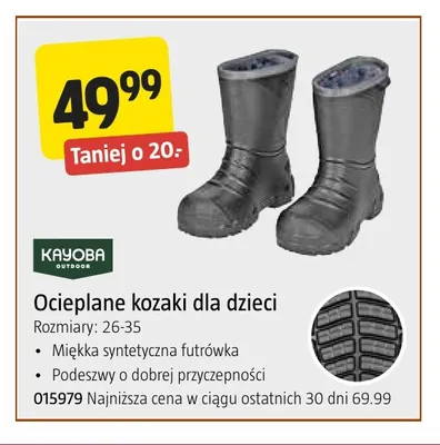 Ocieplane kozaki dla dzieci Kayoba Outdoor promocja w Jula