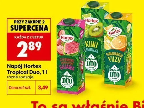 Napój Hortex Tropical Duo Kiwi Limonka promocja w Biedronka