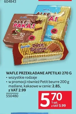 Wafle przekładane Apetilki 270g promocja w Selgros