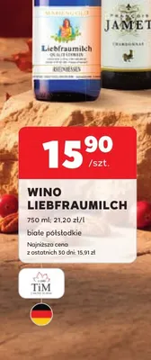 Wino białe Liebfraumilch półsłodkie promocja w Stokrotka