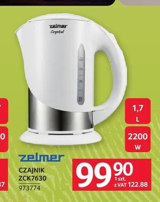 Czajnik elektryczny Zelmer Crystal ZCK7630 1,7 l promocja w Selgros