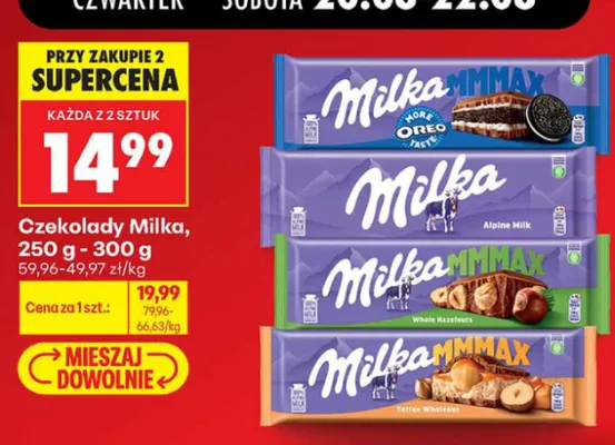 Czekolada Milka MMMAX Toffee Wholenut promocja w Biedronka