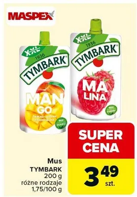 Mus mango jabłko, mango, porzeczka czarna, ananas promocja w Carrefour