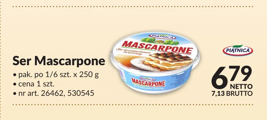 Ser mascarpone Piątnica promocja w Makro